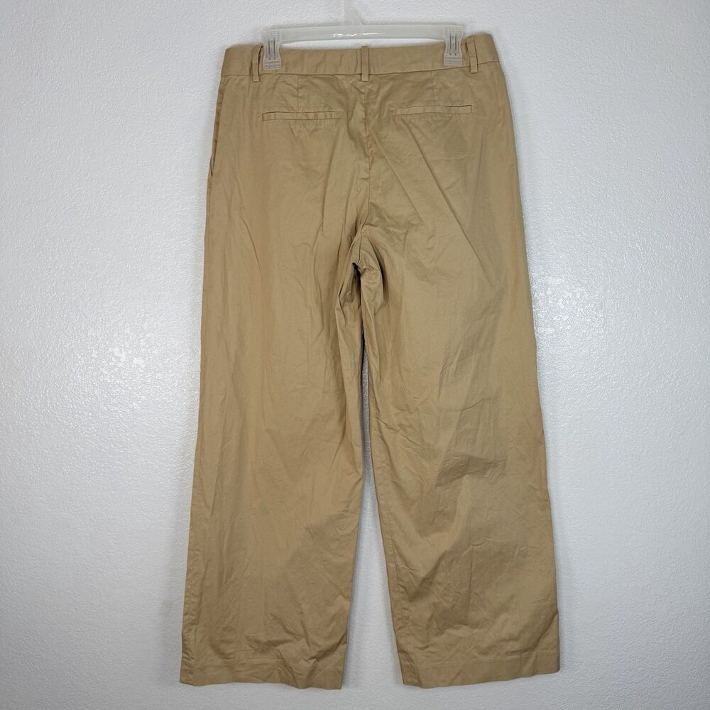 Aritzia Amherst Pant Chino Tan Sz 10 Low Rise Wide Leg Minimalist Old Money Luxe - Picture 4 of 13